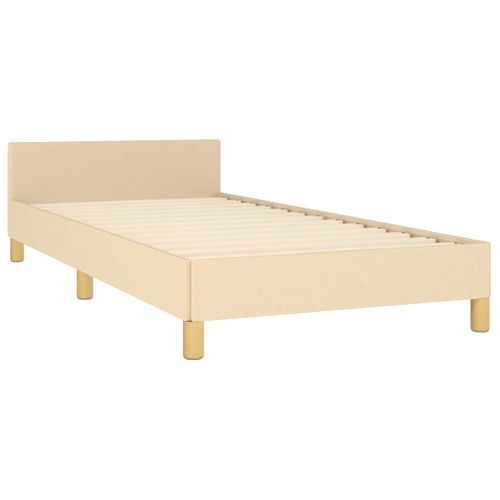 Cadre De Lit Sans Matelas Crème 100x200 Cm Tissu