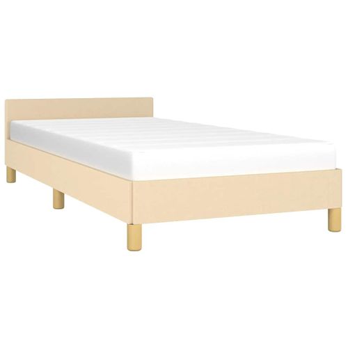 Cadre De Lit Sans Matelas Crème 100x200 Cm Tissu