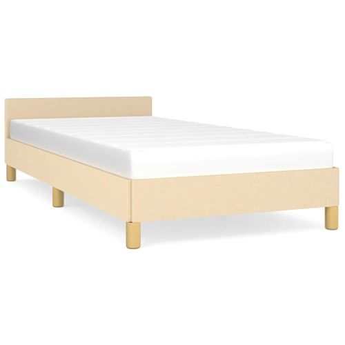 Cadre De Lit Sans Matelas Crème 100x200 Cm Tissu