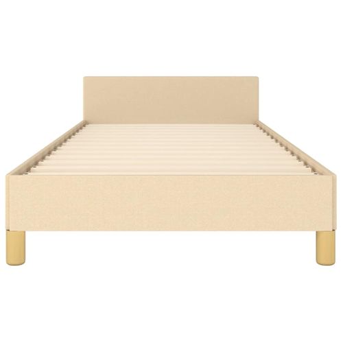 Cadre De Lit Sans Matelas Crème 100x200 Cm Tissu