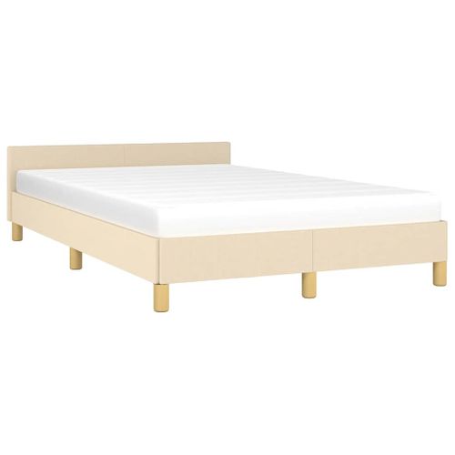 Cadre De Lit Sans Matelas Crème 120x200 Cm Tissu