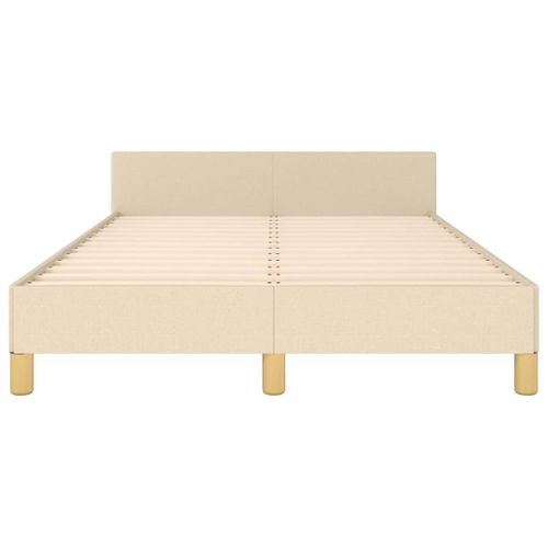 Cadre De Lit Sans Matelas Crème 120x200 Cm Tissu