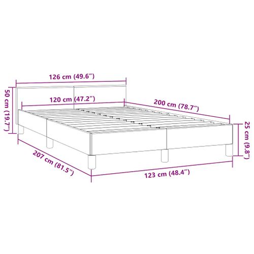 Cadre De Lit Sans Matelas Crème 120x200 Cm Tissu