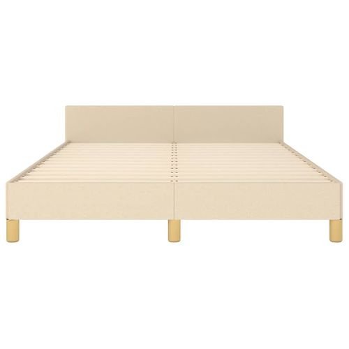 Cadre De Lit Sans Matelas Crème 140x190 Cm Tissu