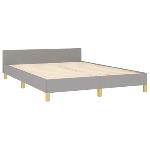 Cadre De Lit Sans Matelas Gris Clair 140x200 Cm Tissu