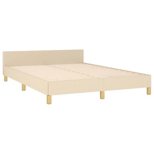 Cadre De Lit Sans Matelas Crème 140x200 Cm Tissu