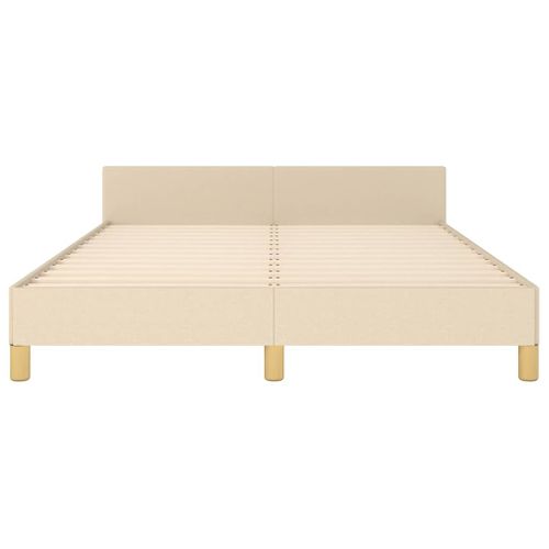 Cadre De Lit Sans Matelas Crème 140x200 Cm Tissu