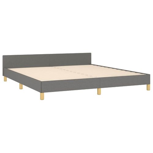 Cadre De Lit Sans Matelas Gris Foncé 160x200 Cm Tissu