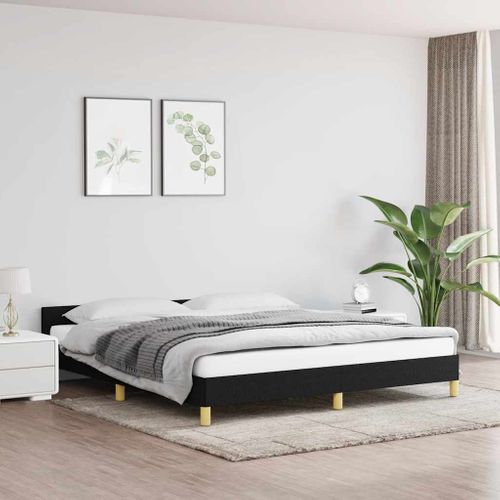 Cadre De Lit Sans Matelas Noir 160x200 Cm Tissu