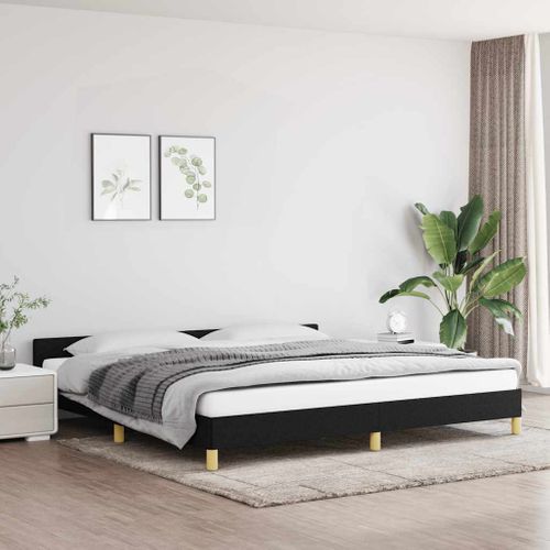 Cadre De Lit Sans Matelas Noir 200x200 Cm Tissu