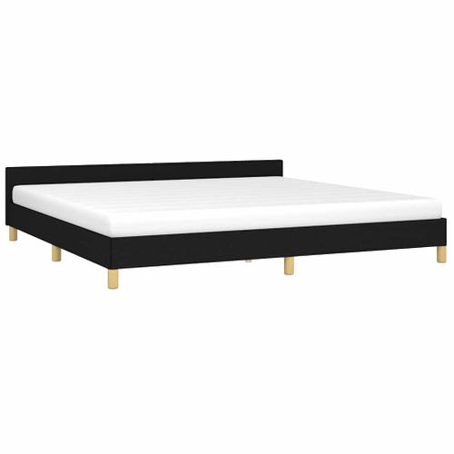 Cadre De Lit Sans Matelas Noir 200x200 Cm Tissu