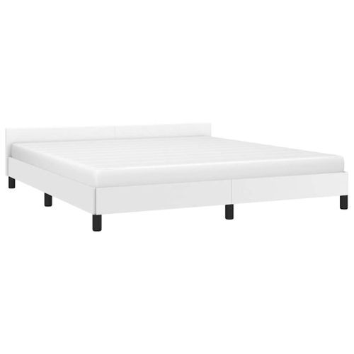 Cadre De Lit Avec Tête De Lit Sans Matelas Blanc 160x200 Cm
