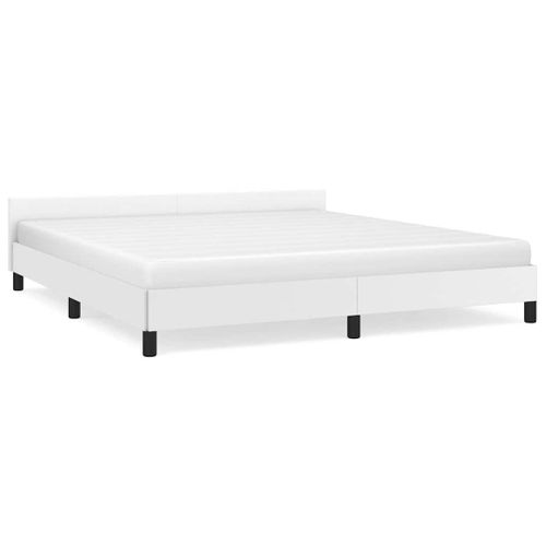 Cadre De Lit Avec Tête De Lit Sans Matelas Blanc 160x200 Cm