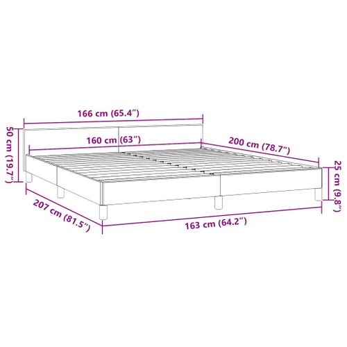 Cadre De Lit Avec Tête De Lit Sans Matelas Blanc 160x200 Cm