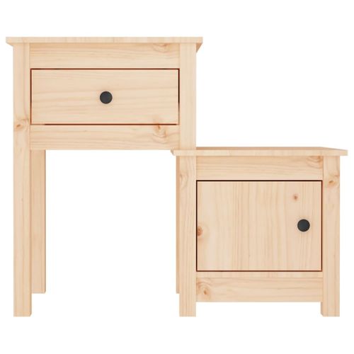Table De Chevet 79,5x38x65,5 Cm Bois De Pin Massif