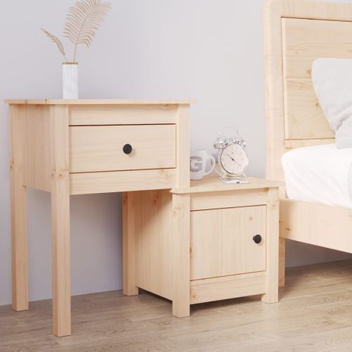 Table De Chevet 79,5x38x65,5 Cm Bois De Pin Massif