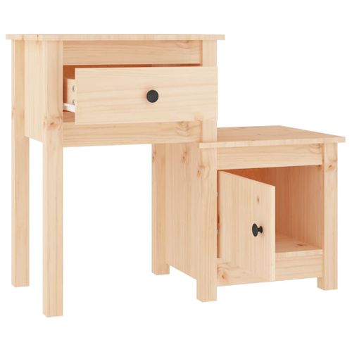 Table De Chevet 79,5x38x65,5 Cm Bois De Pin Massif