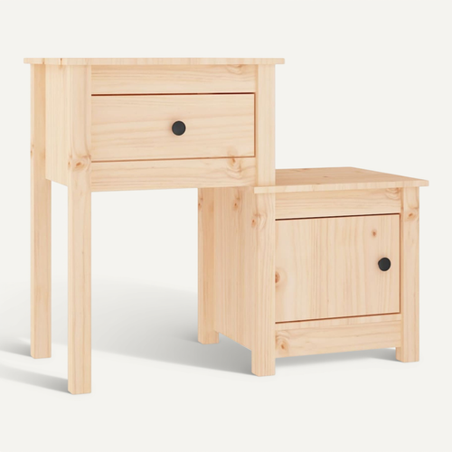 Table De Chevet 79,5x38x65,5 Cm Bois De Pin Massif