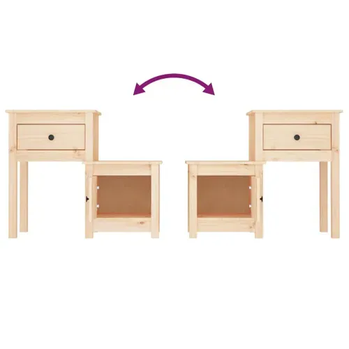 Table De Chevet 79,5x38x65,5 Cm Bois De Pin Massif