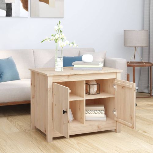 Table Basse 71x49x55 Cm Bois Massif De Pin