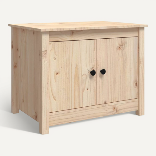 Table Basse 71x49x55 Cm Bois Massif De Pin