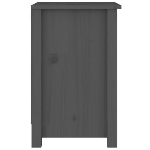 Table De Chevet Gris 40x35x55 Cm Bois De Pin Solide