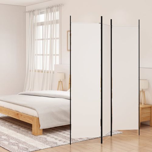 Paravent 3 Panneaux Blanc 150x200 Cm Tissu