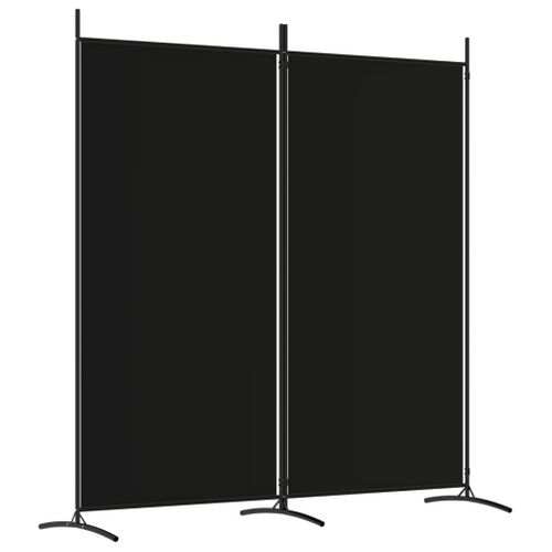 HOMTAKIE Cloison De Séparation 2 Panneaux Noir 175x180 Cm Tissu - Paravent Pliable Pour Intimité