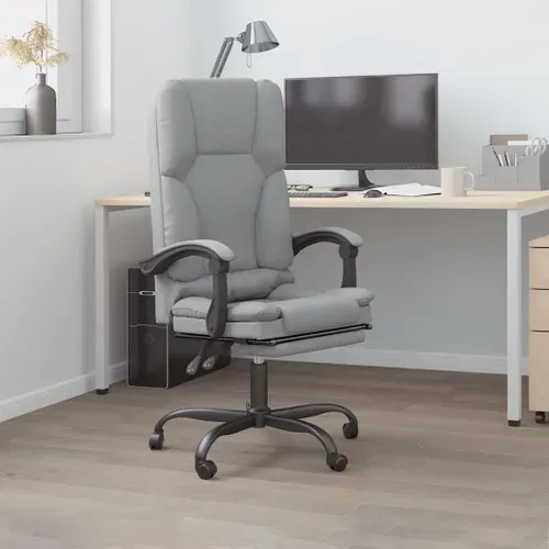 Fauteuil De Massage Inclinable De Bureau Gris Clair Tissu