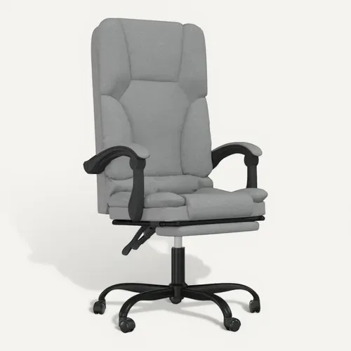 Fauteuil De Massage Inclinable De Bureau Gris Clair Tissu