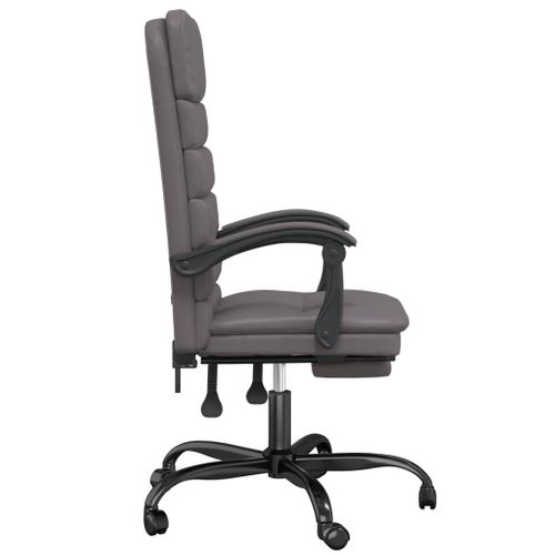 Fauteuil De Massage Inclinable De Bureau Gris Simili