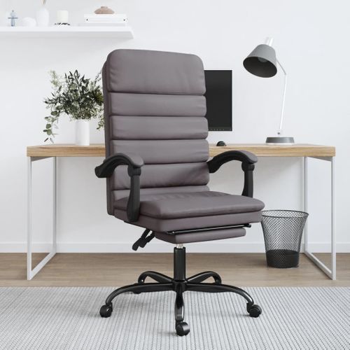 Fauteuil De Massage Inclinable De Bureau Gris Simili