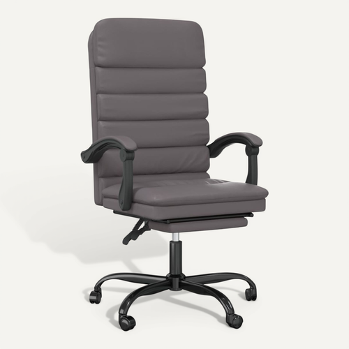 Fauteuil De Massage Inclinable De Bureau Gris Simili