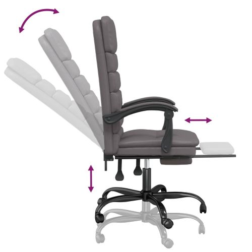 Fauteuil De Massage Inclinable De Bureau Gris Simili
