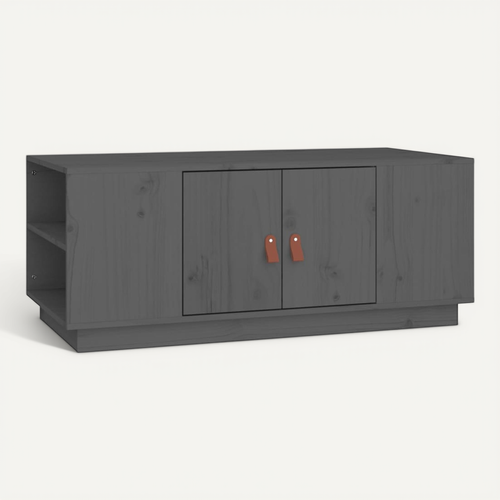 Table Basse Gris 100x50x41 Cm Bois Massif De Pin