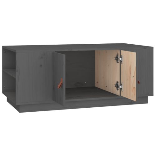 Table Basse Gris 100x50x41 Cm Bois Massif De Pin