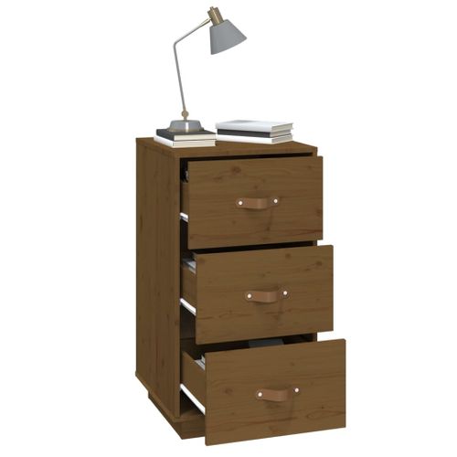 Table De Chevet Marron Miel 40x40x75 Cm Bois De Pin Solide