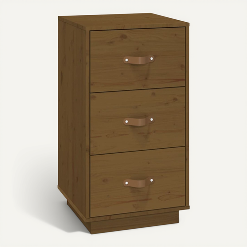 Table De Chevet Marron Miel 40x40x75 Cm Bois De Pin Solide