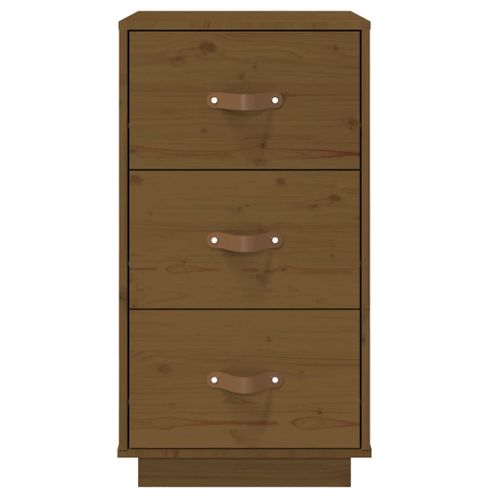 Table De Chevet Marron Miel 40x40x75 Cm Bois De Pin Solide