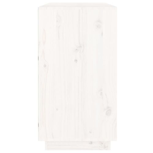Buffet Blanc 100x40x75 Cm Bois Massif De Pin
