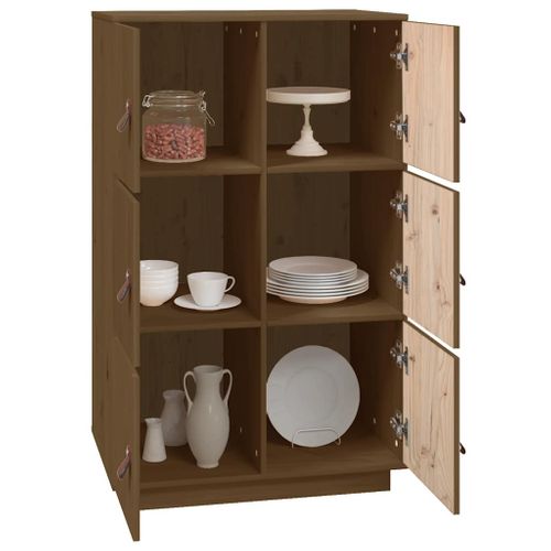 Buffet Haut Marron Miel 67x40x108,5 Cm Bois Massif De Pin