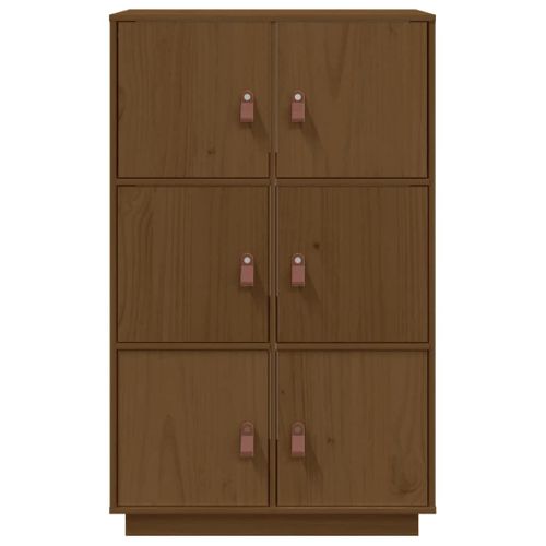 Buffet Haut Marron Miel 67x40x108,5 Cm Bois Massif De Pin