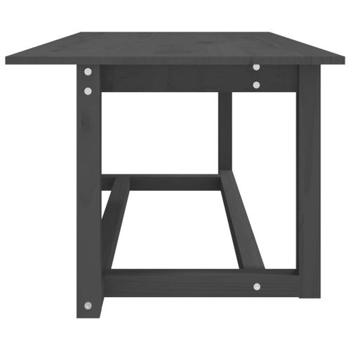 Table Basse Gris 110x55x45 Cm Bois Massif De Pin