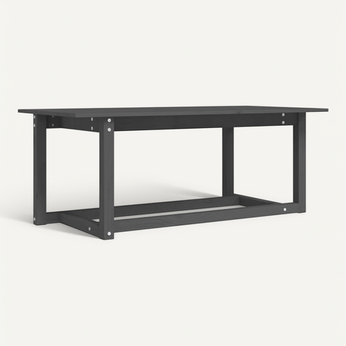 Table Basse Gris 110x55x45 Cm Bois Massif De Pin