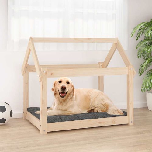 Lit Pour Chien 81x60x70 Cm Bois De Pin Solide