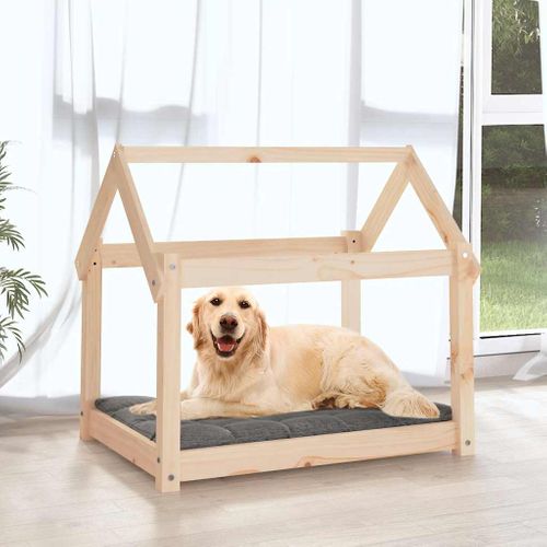 Lit Pour Chien 81x60x70 Cm Bois De Pin Solide
