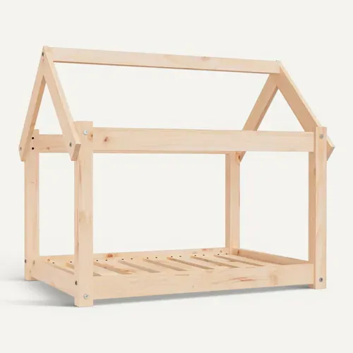 Lit Pour Chien 81x60x70 Cm Bois De Pin Solide