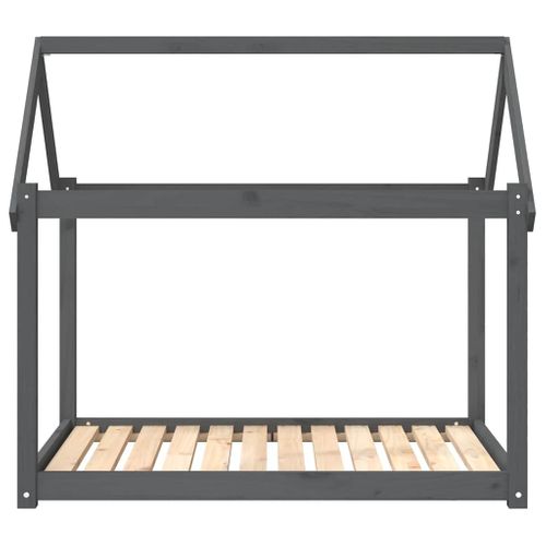 Lit Pour Chien Gris 111x80x100 Cm Bois De Pin Solide