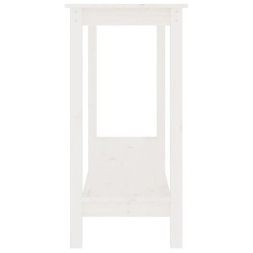 Table Console Blanc 110x40x80 Cm Bois Massif De Pin