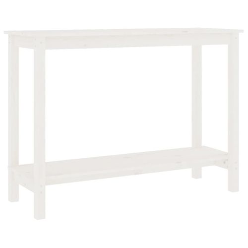 Table Console Blanc 110x40x80 Cm Bois Massif De Pin